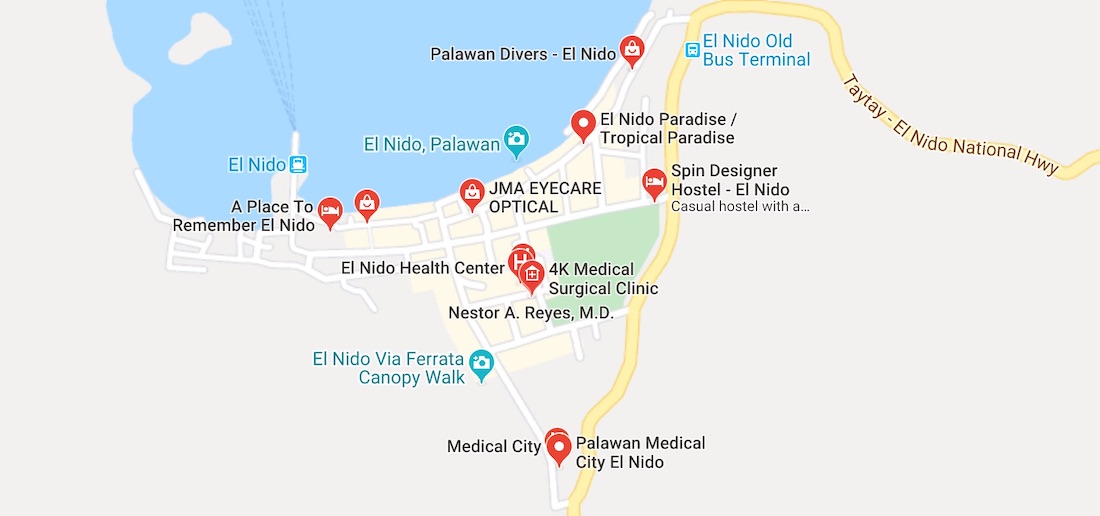 Liste des cliniques et centres médicaux à El Nido