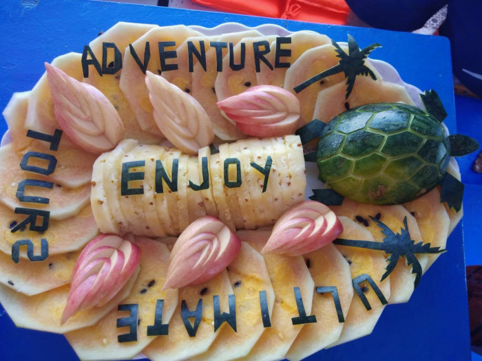 Fresh Fruits Sculpture on the Ultimate Adventure Tour by El Nido Paradise