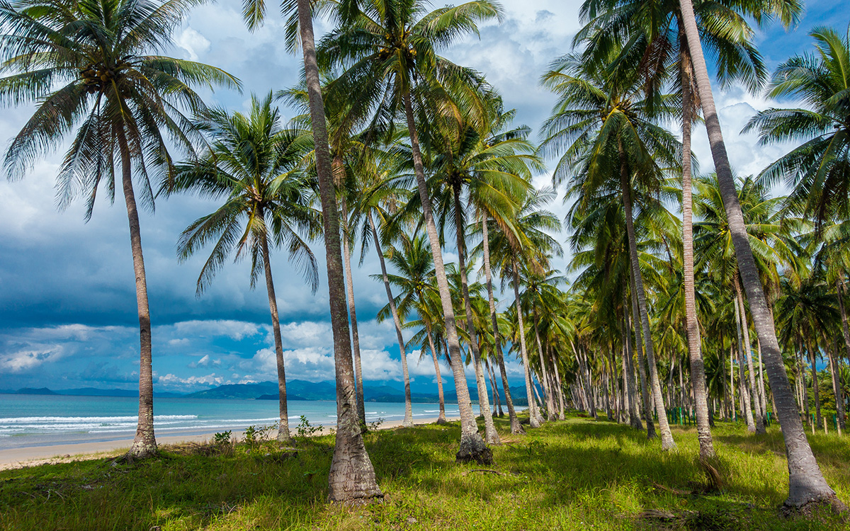 Long Beach in San Vicente, Palawan Long Beach in San Vicente, Palawan, auf dem Weg der Ultimate Adventure Tour